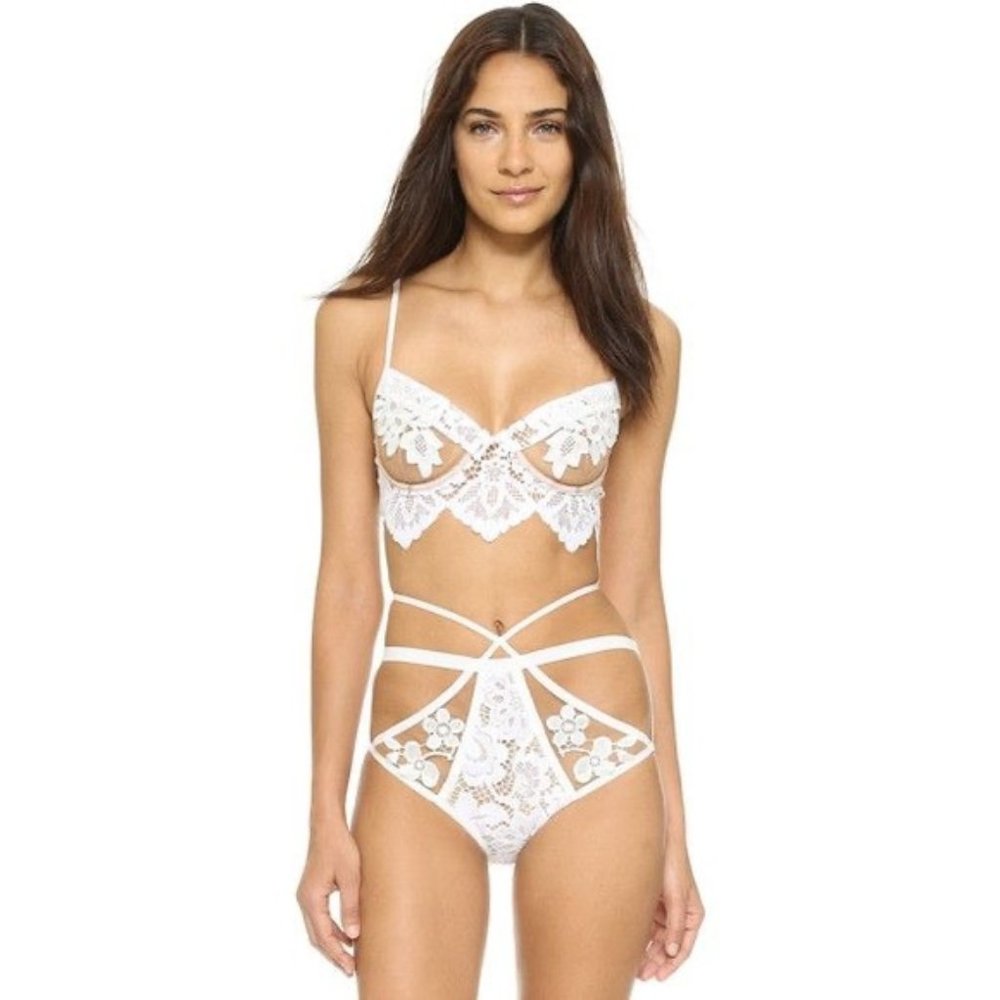 For Love & Lemons Ruby White Lace Bra